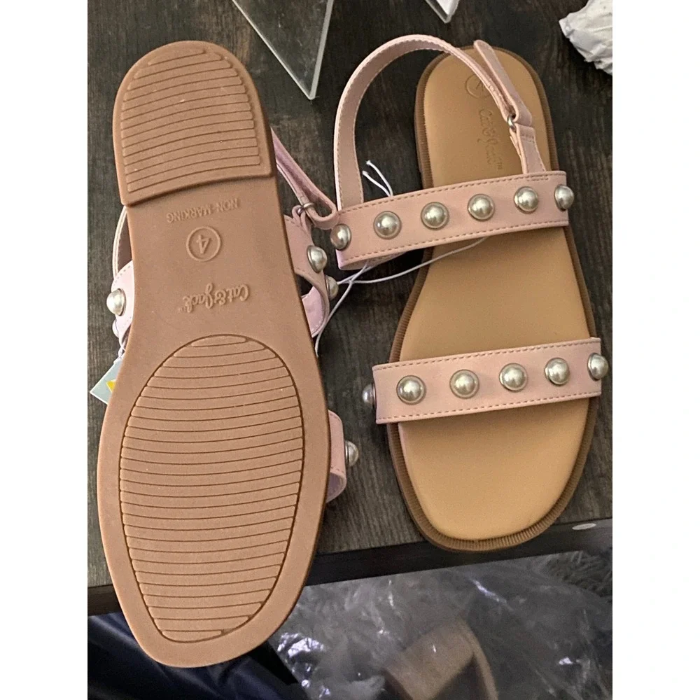 Big Girl Sandals Cat & Jack Eve Pearl Blush 4 New With‎ Tags